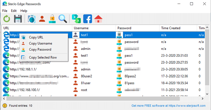 SterJo Edge Passwords screenshot