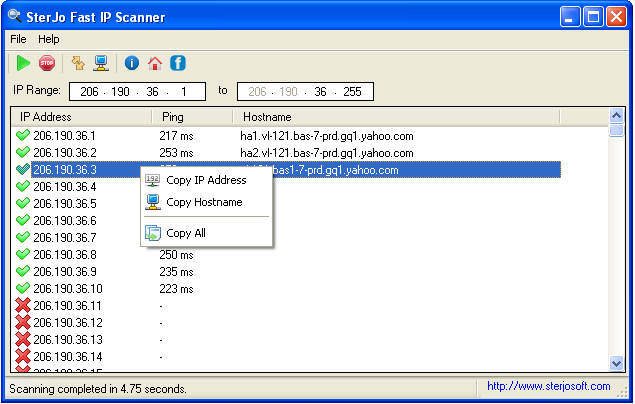 Windows 10 SterJo Fast IP Scanner full