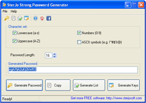 Windows 7 SterJo Strong Password Generator 1.0 full