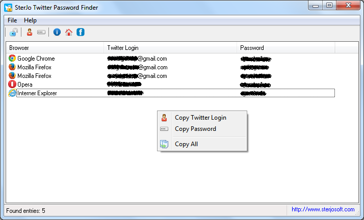 SterJo Twitter Password Finder Windows 11 download