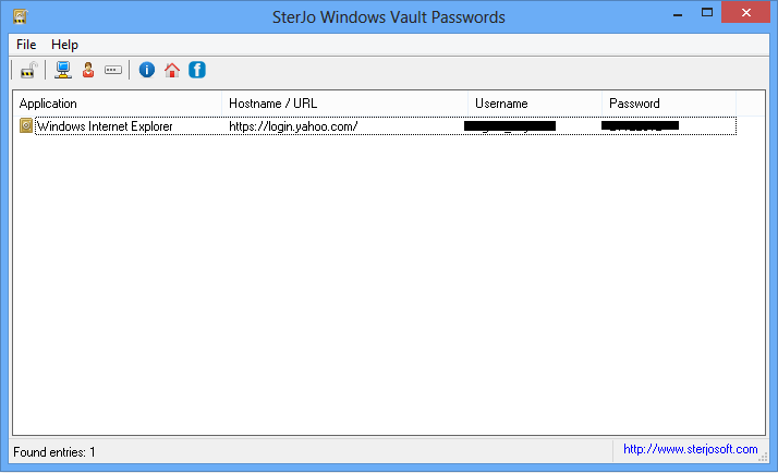 SterJo Windows Vault Passwords Windows 11 download
